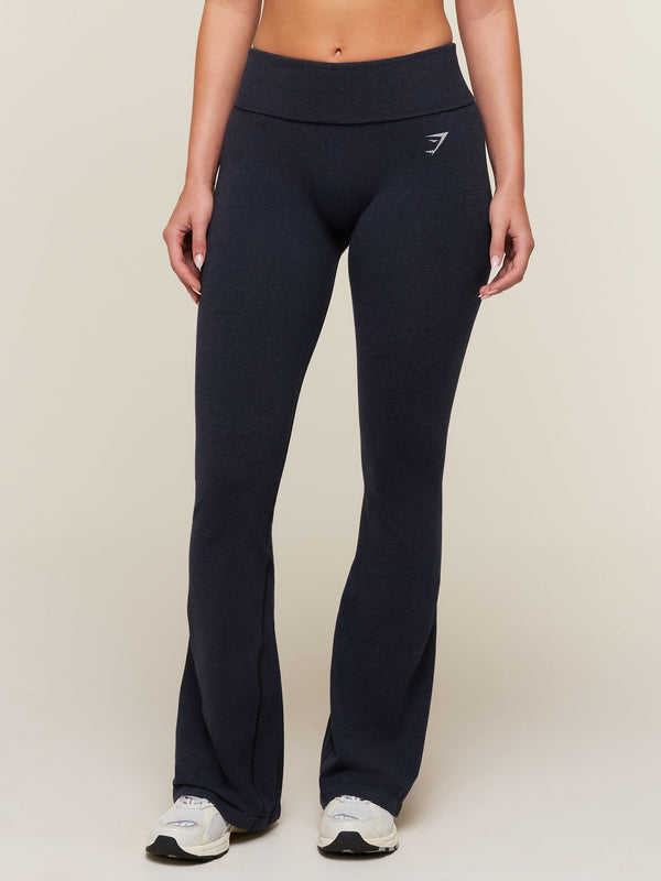 Gymshark CottonMove™ Flared Leggings — Deep Blue Marl