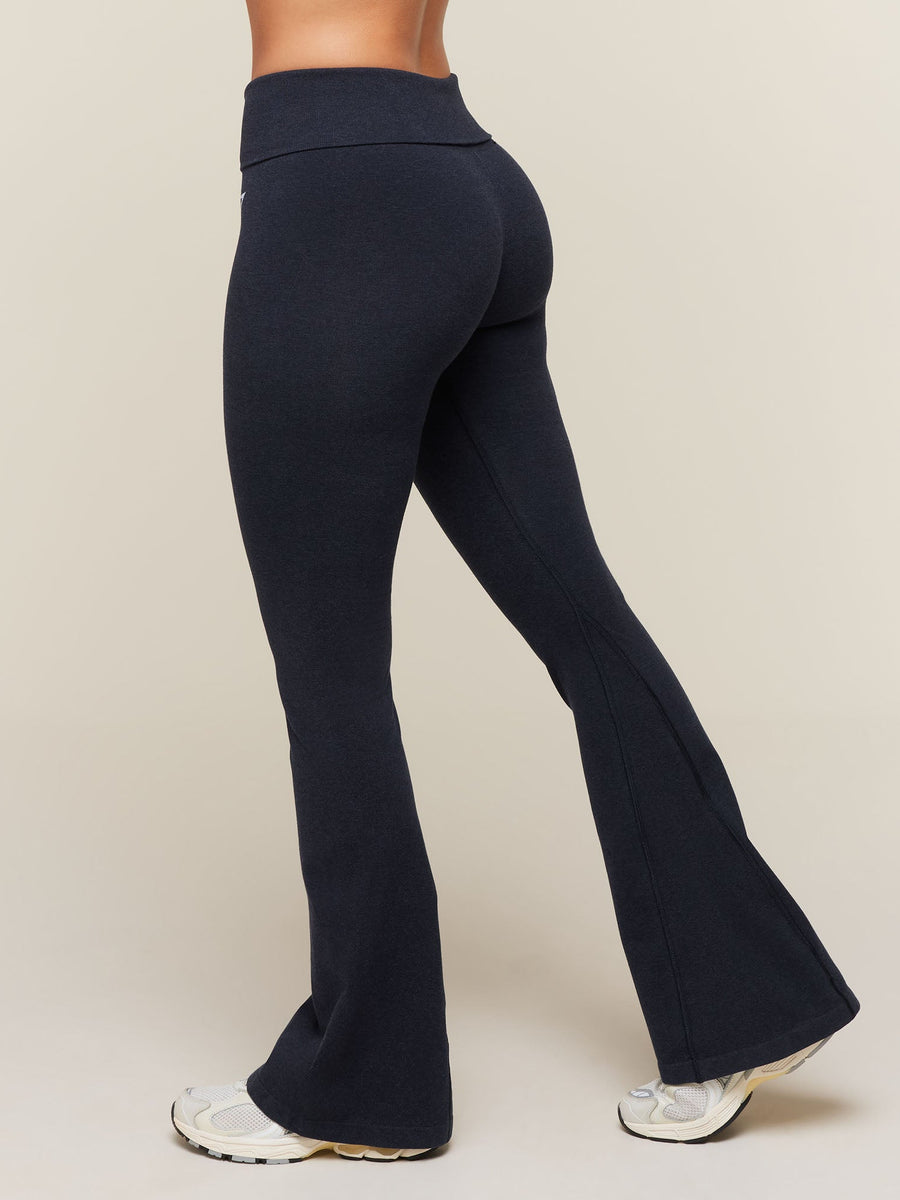 Gymshark CottonMove™ Flared Leggings — Deep Blue Marl — 4