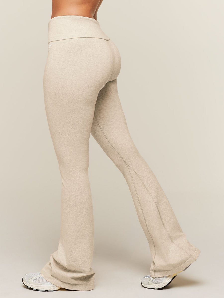 Gymshark CottonMove™ Flared Leggings — Oat Marl — 4