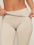 Gymshark CottonMove™ Flared Leggings — Oat Marl — 6