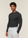 Gymshark Cotton Seamless Long Sleeve T-Shirt — Black Marl — 4
