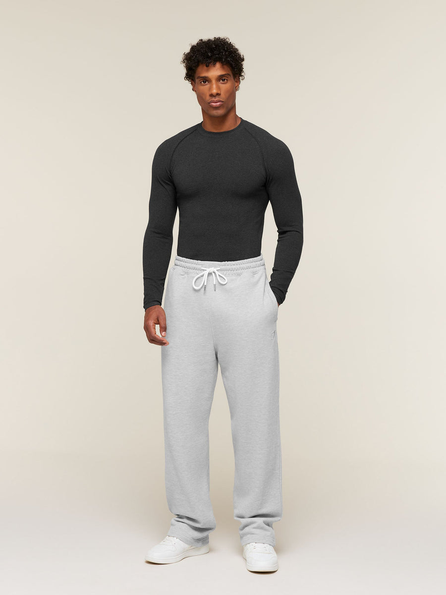 Gymshark Cotton Seamless Long Sleeve T-Shirt — Black Marl — 7