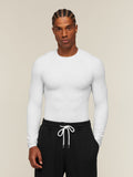 Gymshark Cotton Seamless Long Sleeve T-Shirt — White Grey Marl — 1