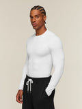 Gymshark Cotton Seamless Long Sleeve T-Shirt — White Grey Marl — 4