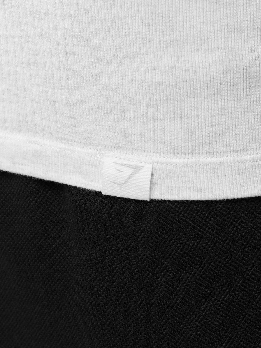 Gymshark Cotton Seamless Long Sleeve T-Shirt — White Grey Marl — 8