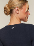 Gymshark CottonMove™ Midi Long Sleeve Top — Deep Blue Marl — 6
