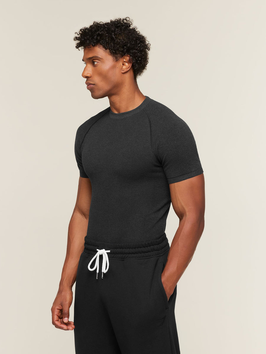 Gymshark Cotton Seamless T-Shirt — Black Marl — 3