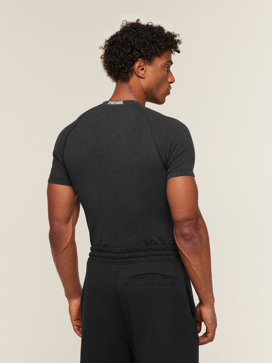 Gymshark Cotton Seamless T-Shirt — Black Marl — 2