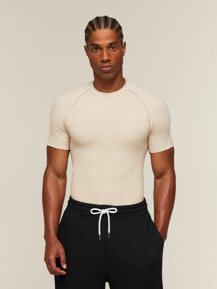 Gymshark Cotton Seamless T-Shirt — Oat Marl — 1