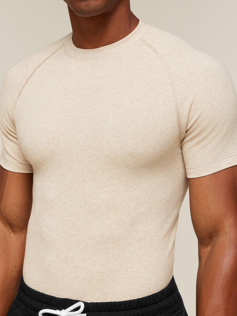 Gymshark Cotton Seamless T-Shirt — Oat Marl — 7