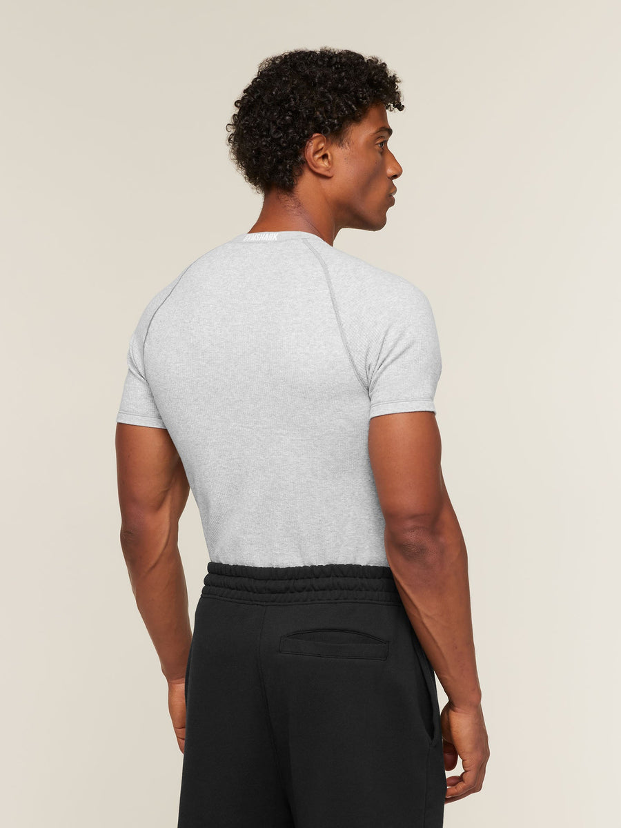 Gymshark Cotton Seamless T-Shirt — Soft Grey Marl — 2