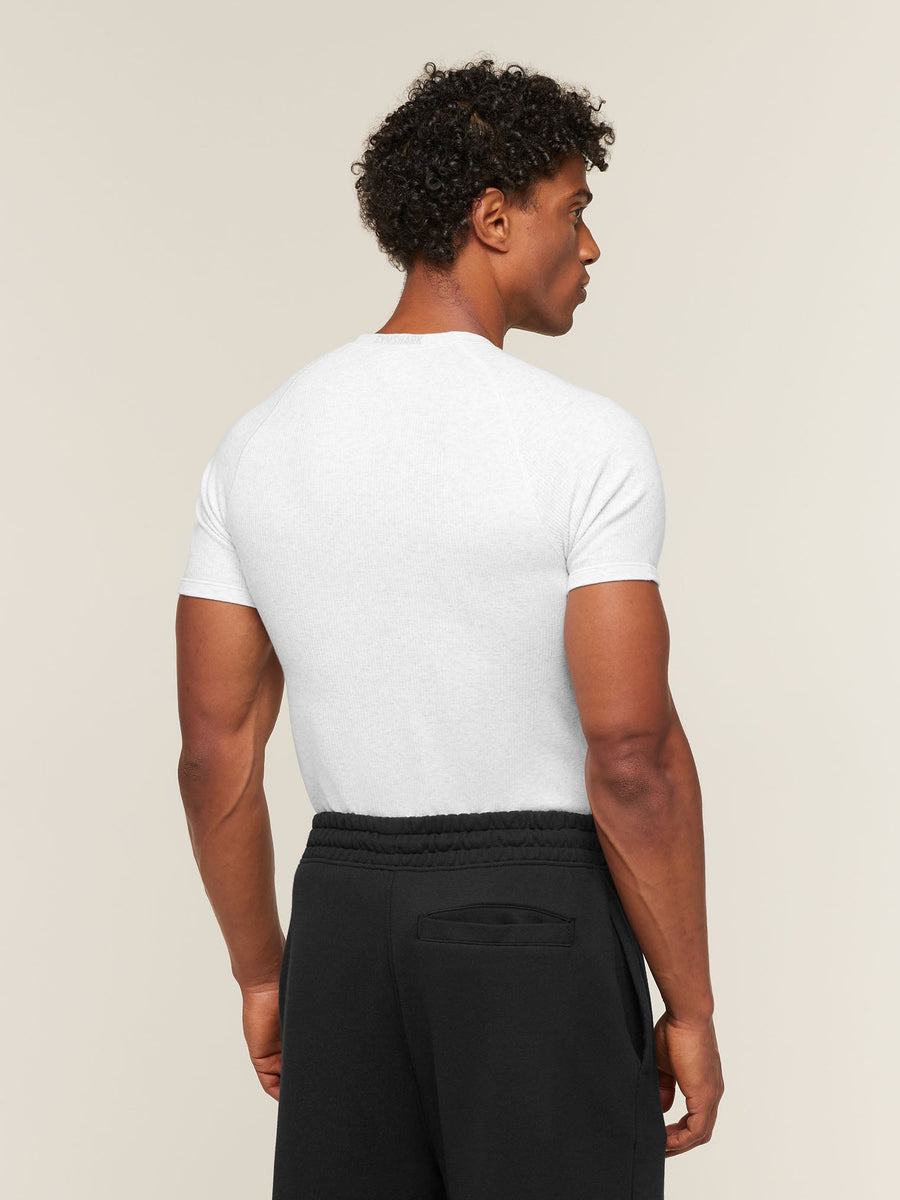 Gymshark Cotton Seamless T-Shirt — White Grey Marl — 2
