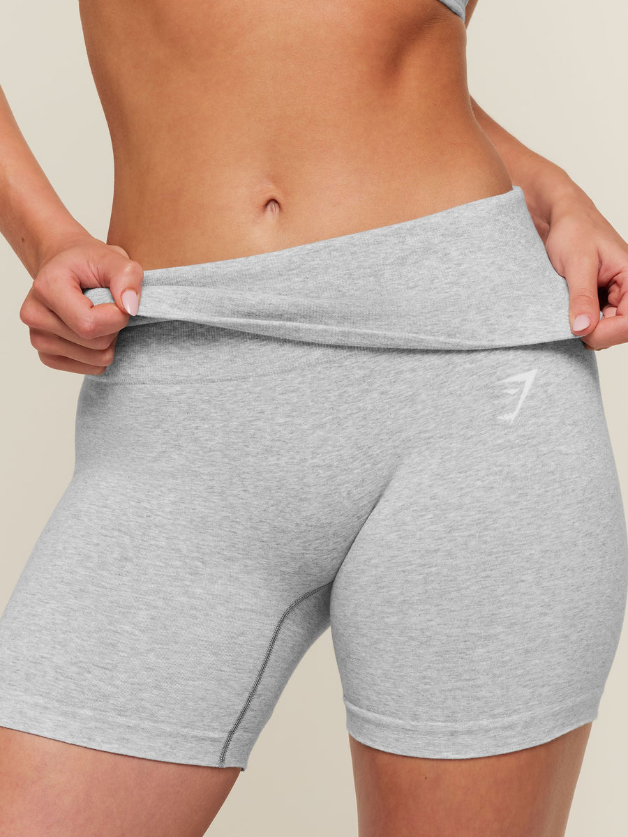 Gymshark CottonMove™ Shorts — Soft Grey Marl — 6
