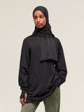 Gymshark Covered Longline Cotton Long Sleeve Top — Black — 1