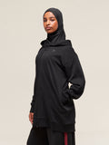 Gymshark Covered Longline Zip Up Hoodie — Black — 2