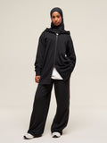 Gymshark Covered Longline Zip Up Hoodie — Black — 4