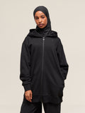 Gymshark Covered Longline Zip Up Hoodie — Black — 1
