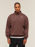 Gymshark Crest Oversized 1/4 Zip — Espresso Brown — 1
