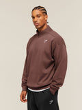 Gymshark Crest Oversized 1/4 Zip — Espresso Brown — 3