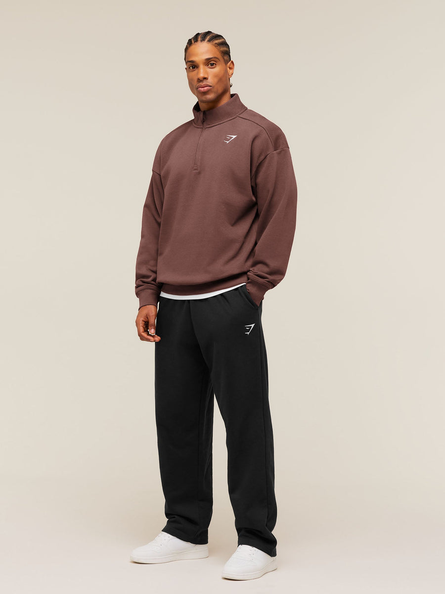 Gymshark Crest Oversized 1/4 Zip — Espresso Brown — 4