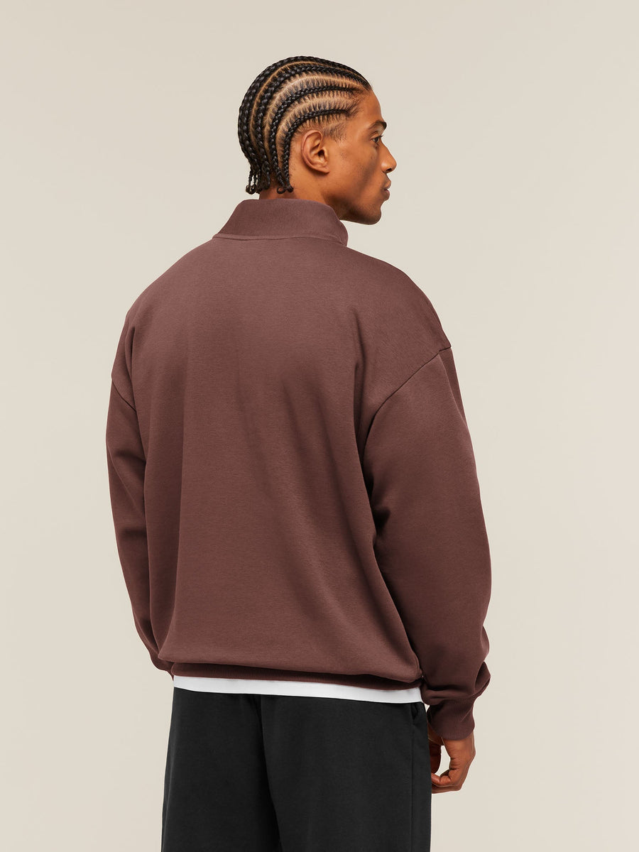 Gymshark Crest Oversized 1/4 Zip — Espresso Brown — 2