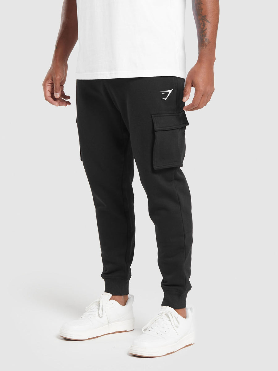 Gymshark Crest Cargo Joggers — Black — 1