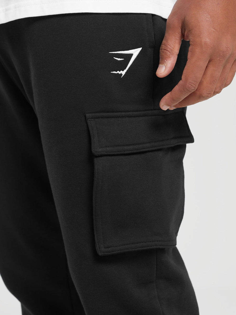 Gymshark Crest Cargo Joggers — Black — 5