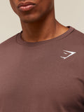 Gymshark Crest Long Sleeve T-Shirt — Espresso Brown — 4