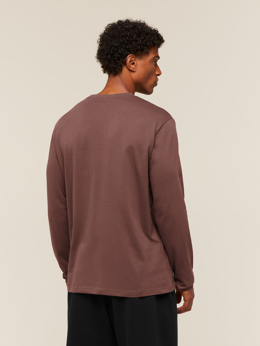 Gymshark Crest Long Sleeve T-Shirt — Espresso Brown — 2