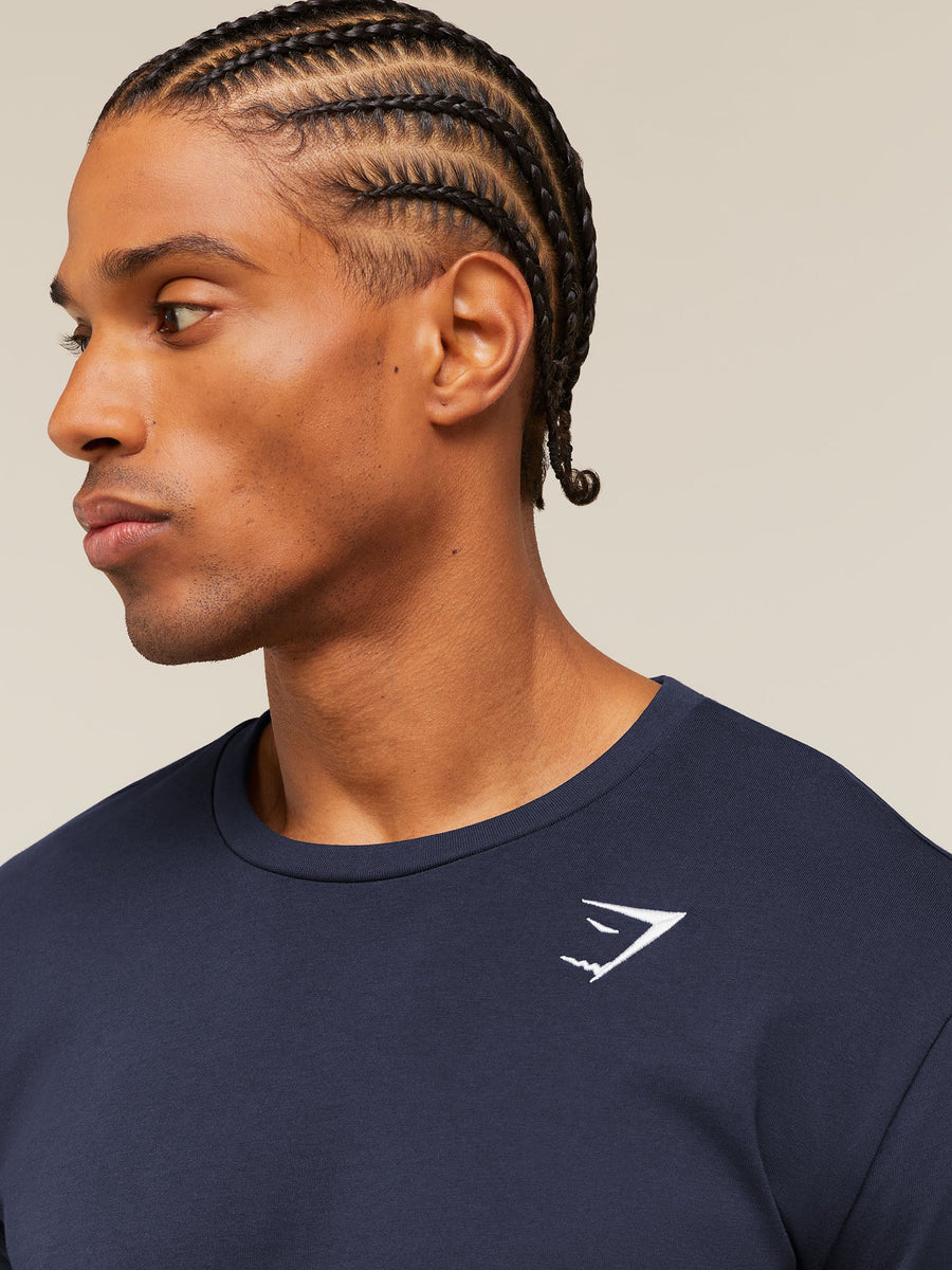 Gymshark Crest Long Sleeve T-Shirt — Heavy Blue — 4