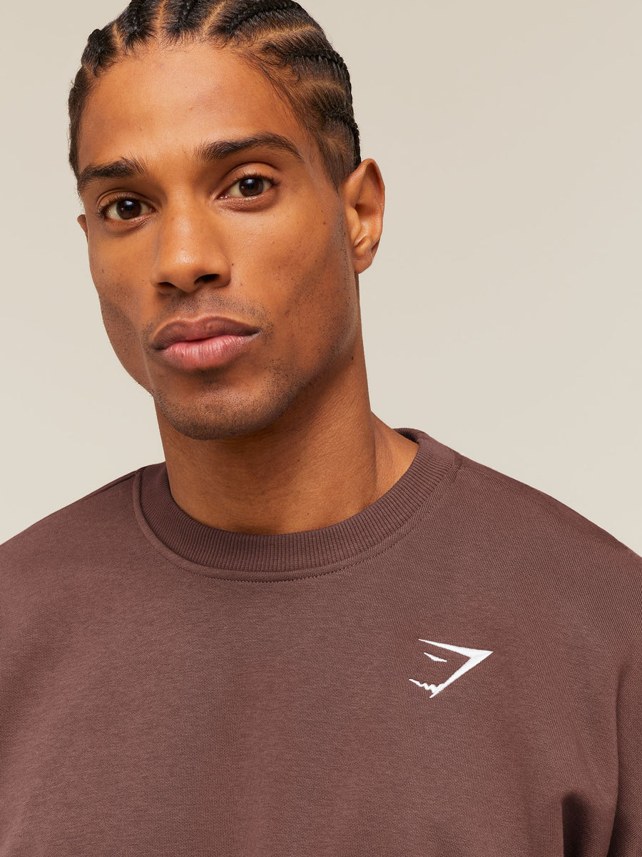 Gymshark Crest Oversized Crew — Espresso Brown — 5
