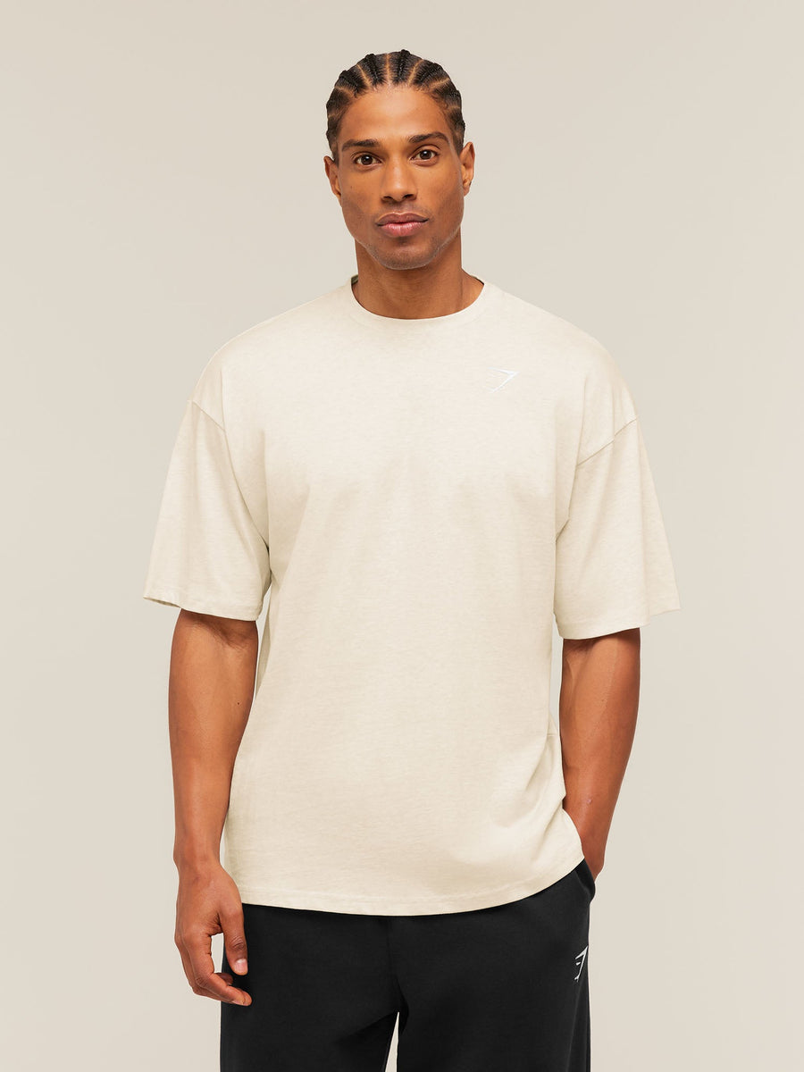 Gymshark Crest Oversized T-Shirt — Bros Chalk Marl — 6