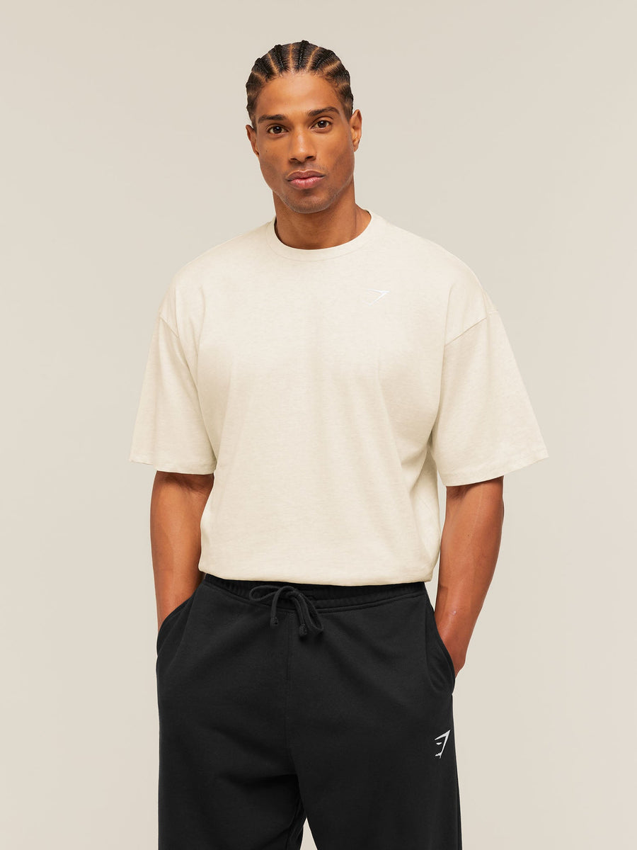Gymshark Crest Oversized T-Shirt — Bros Chalk Marl — 1