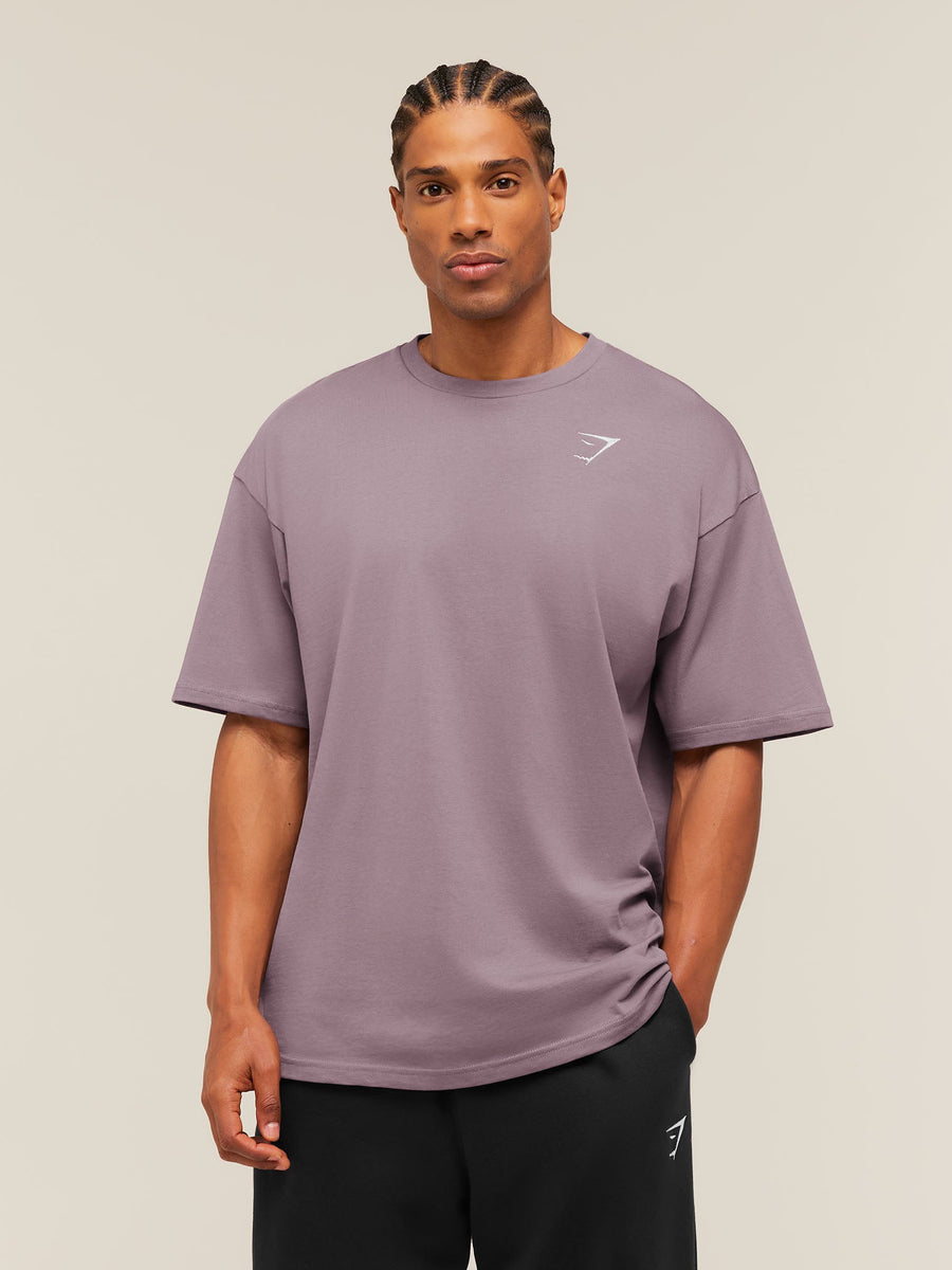 Gymshark Crest Oversized T-Shirt — Dusk Purple — 4