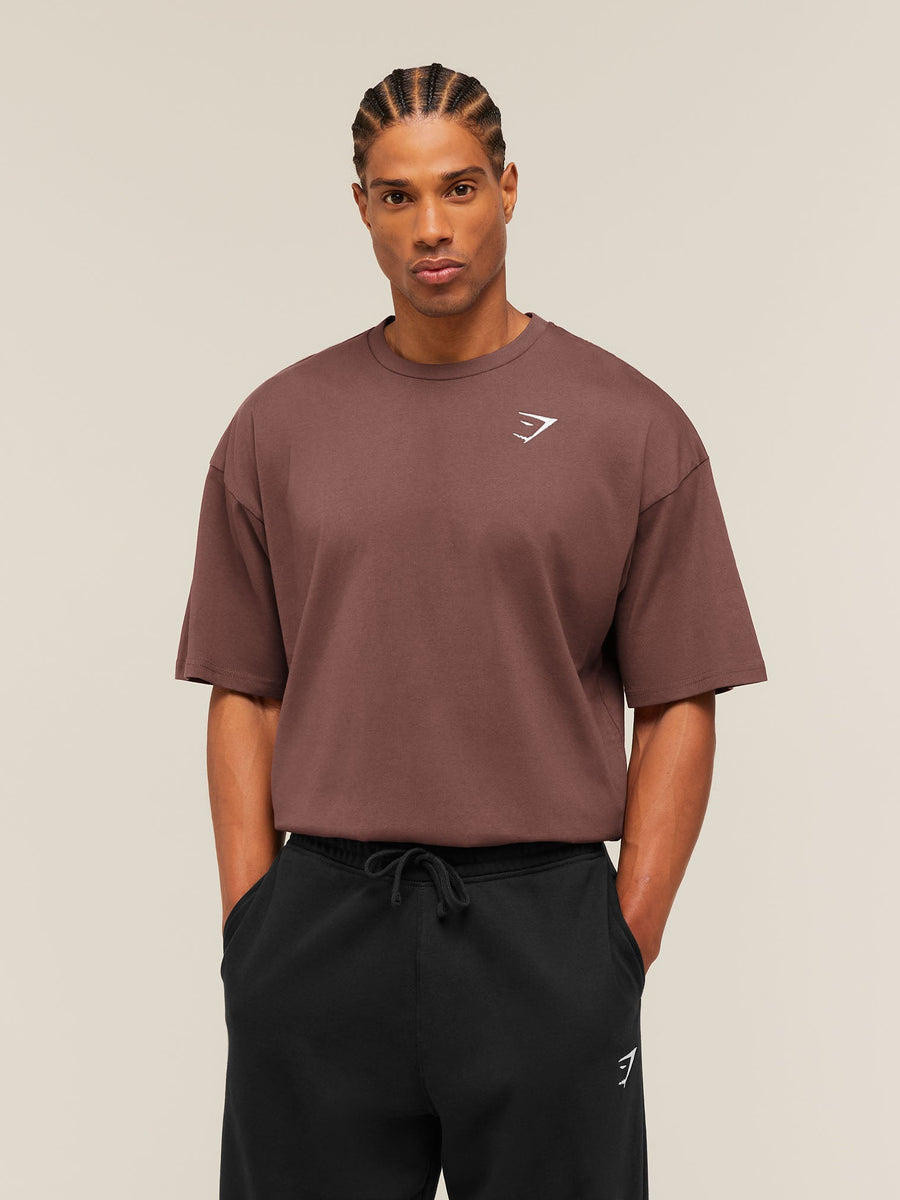 Gymshark Crest Oversized T-Shirt — Espresso Brown — 1