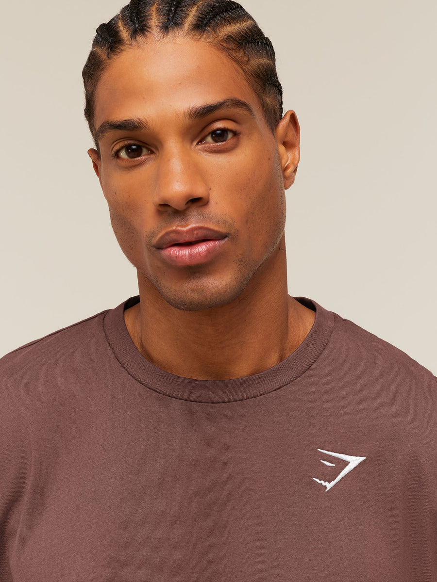 Gymshark Crest Oversized T-Shirt — Espresso Brown — 5