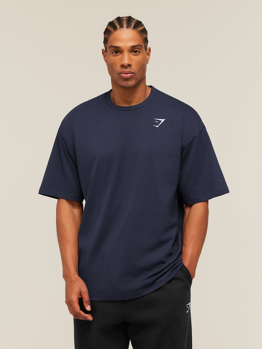 Gymshark Crest Oversized T-Shirt — Heavy Blue — 6