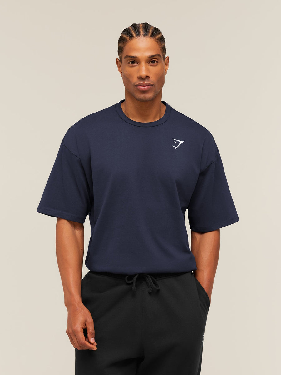 Gymshark Crest Oversized T-Shirt — Heavy Blue — 1