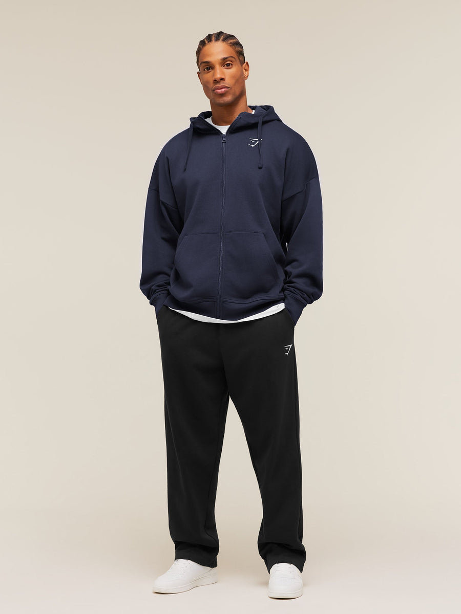 Gymshark Crest Oversized Zip Up Hoodie — Heavy Blue — 5