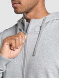 Gymshark Crest Oversized Zip Up Hoodie — Light Grey Core Marl — 6