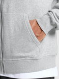 Gymshark Crest Oversized Zip Up Hoodie — Light Grey Core Marl — 5