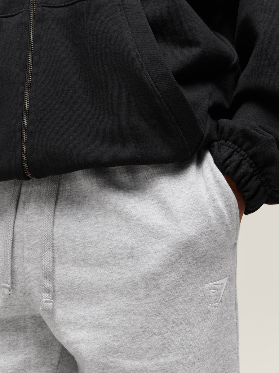 Gymshark Crest Straight Leg Joggers — Light Grey Marl — 4