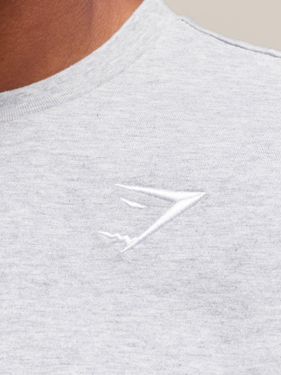 Gymshark Crest T-Shirt — Light Grey Marl — 5