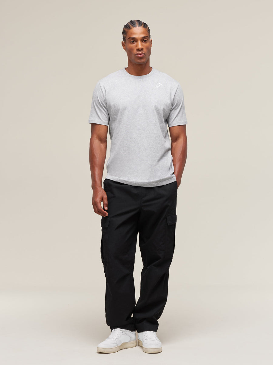 Gymshark Crest T-Shirt — Light Grey Marl — 4