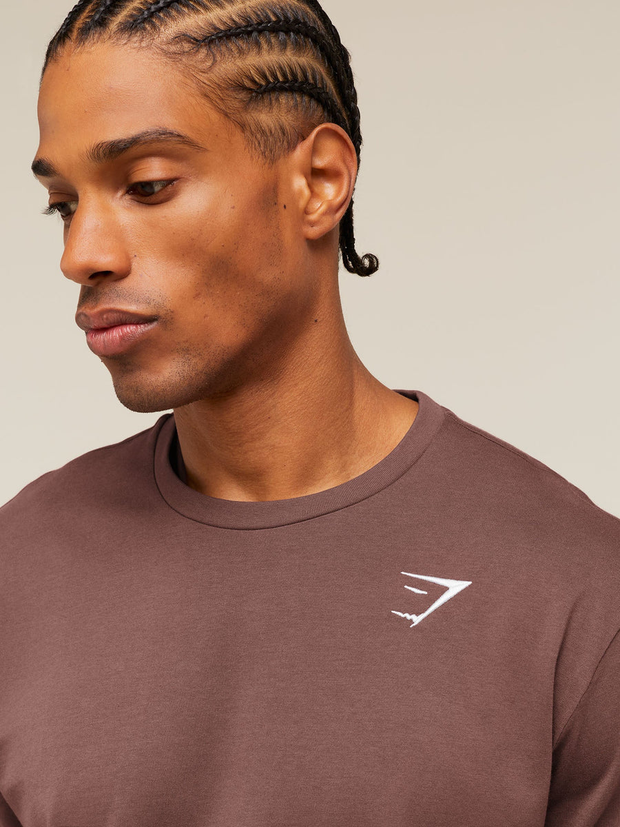 Gymshark Crest T-Shirt — Espresso Brown — 4
