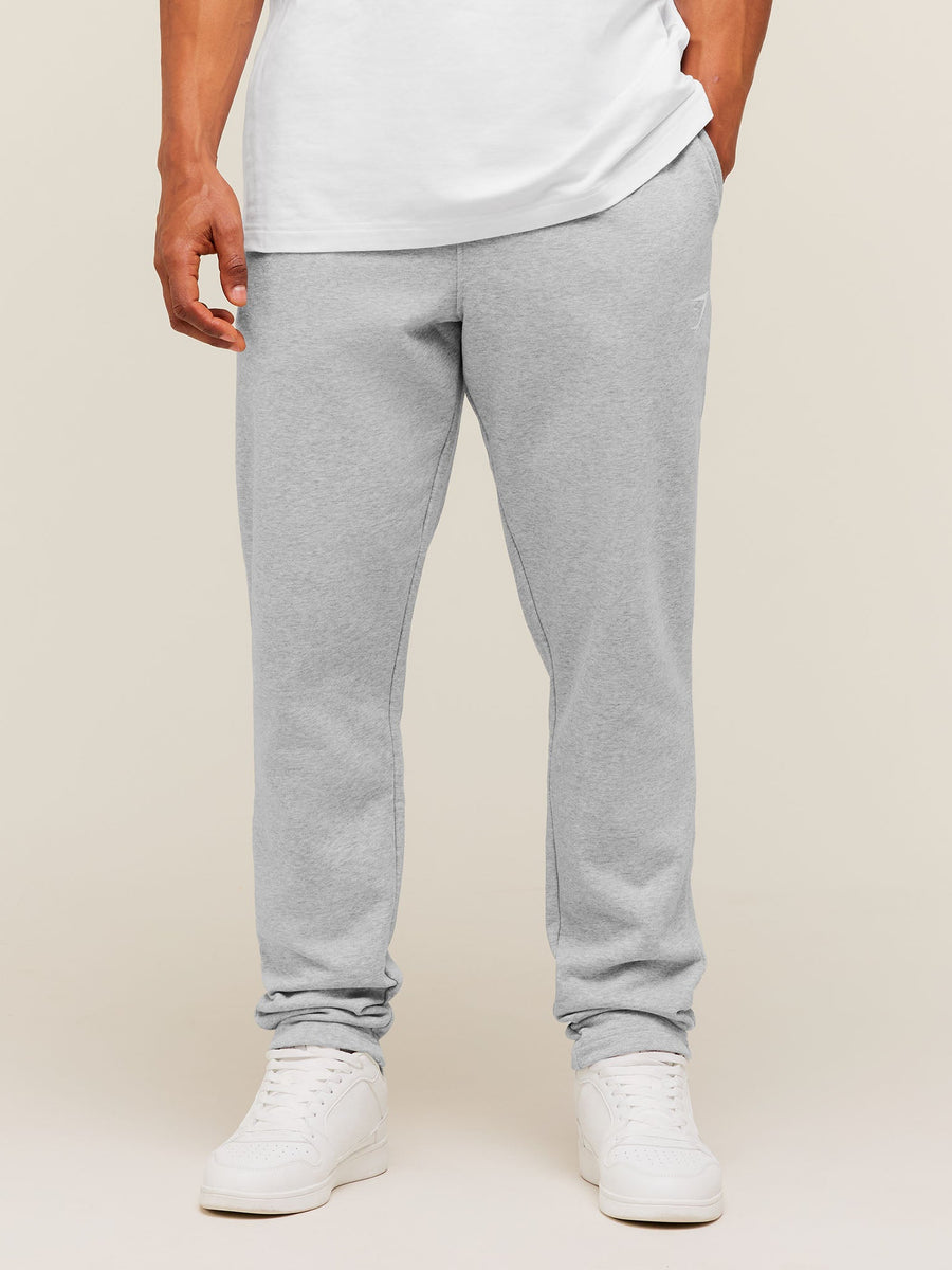 Gymshark Crest Tapered Joggers — Light Grey Core Marl — 3