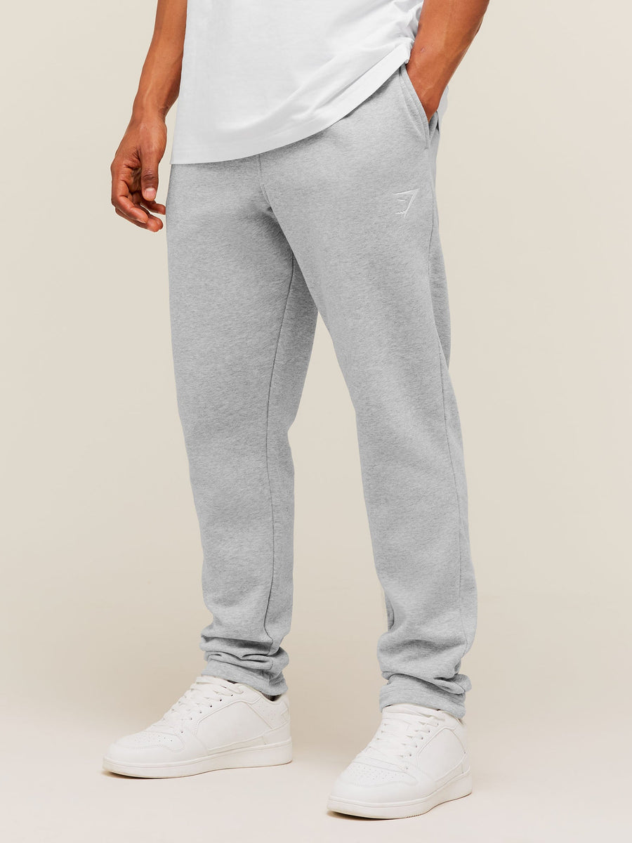 Gymshark Crest Tapered Joggers — Light Grey Core Marl — 1