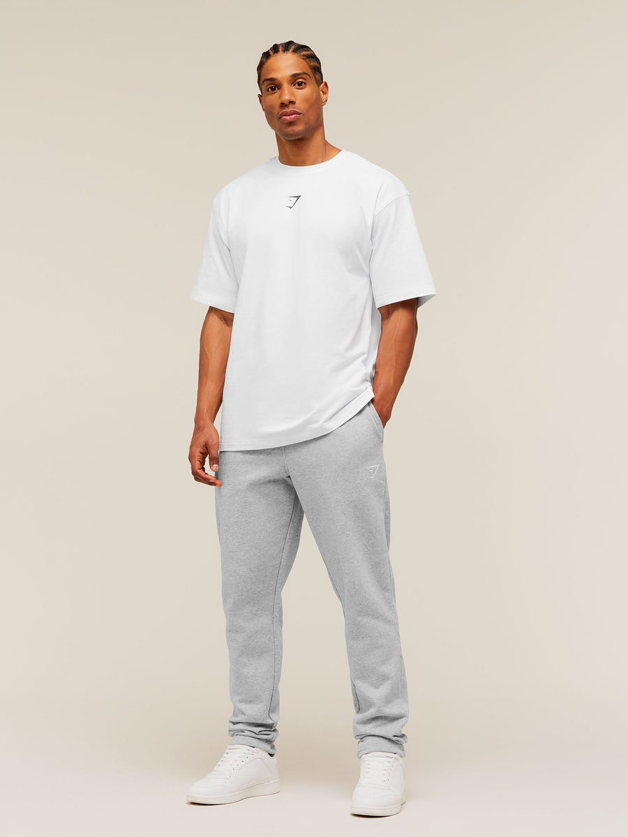 Gymshark Crest Tapered Joggers — Light Grey Core Marl — 4