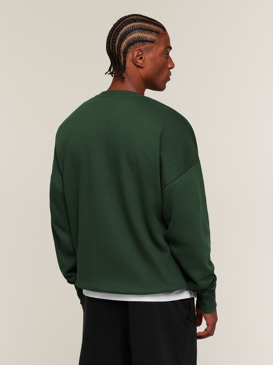 Gymshark Crest Oversized Crew — Earth Green — 2