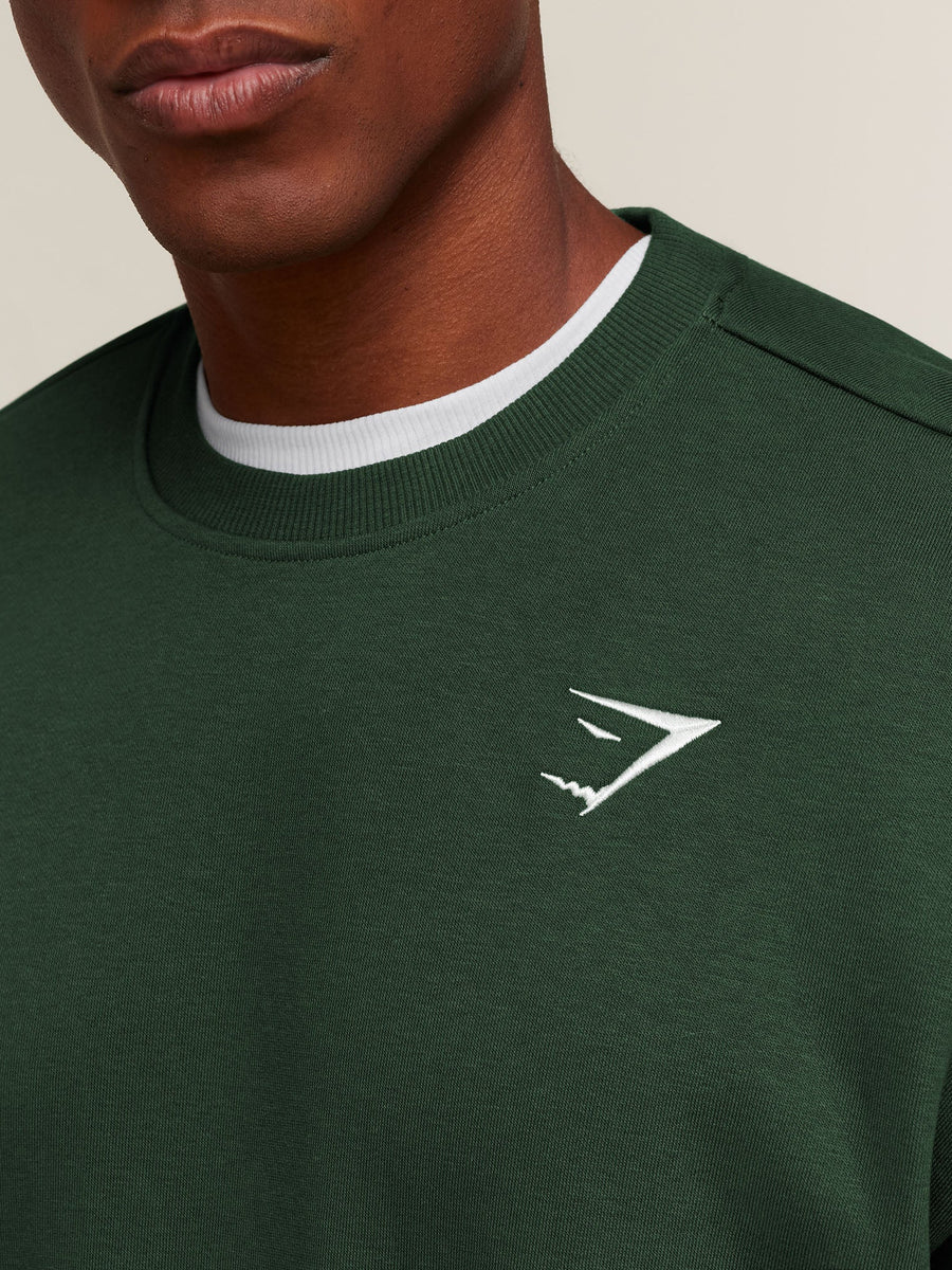 Gymshark Crest Oversized Crew — Earth Green — 4